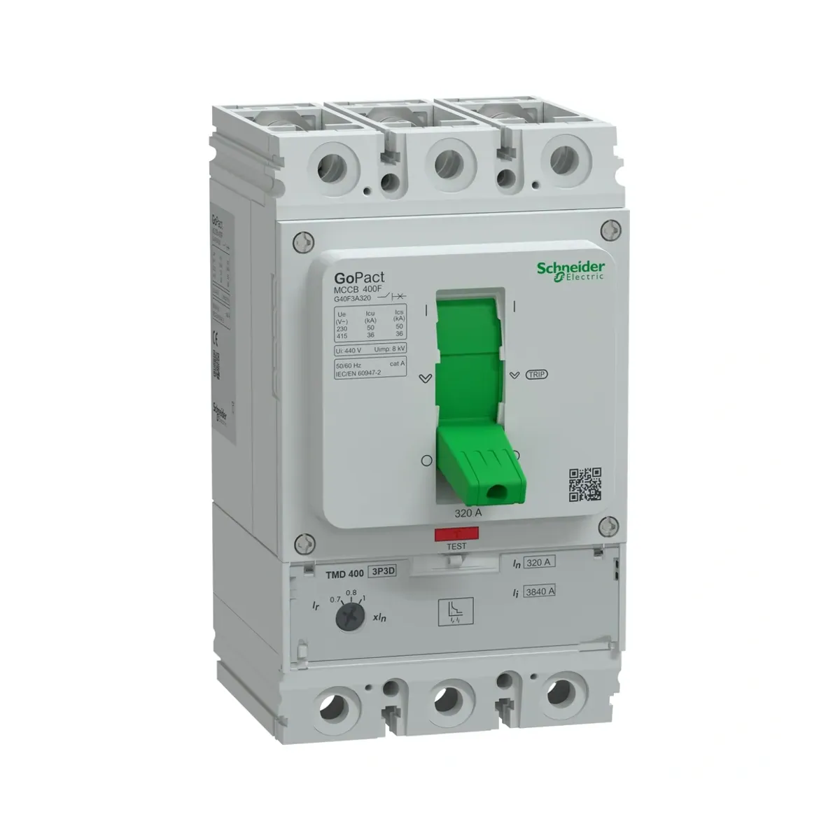 Schneider G40N3A400 400A GoPact 50kA Ayarlanabilir TM400D Kompakt Şalter 3P 380VAC