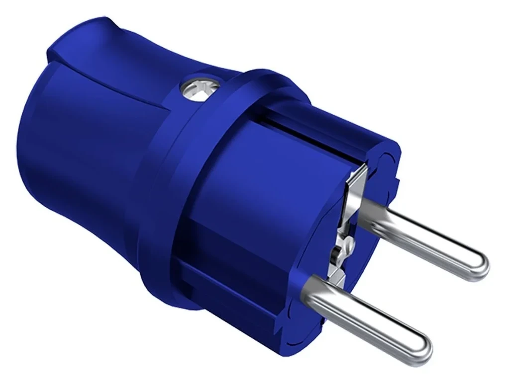 Bemis BY2-1402-2031 Plastic UPS Straight Plug (Blue) 16 A 2P+E IP44