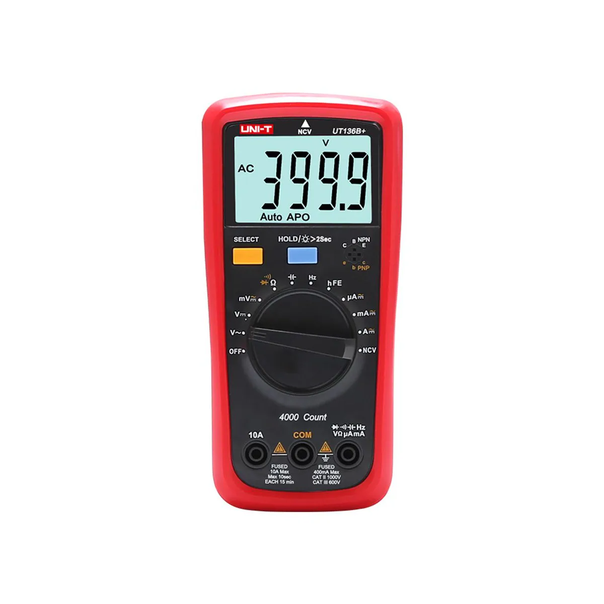 Unit UT136B+ 1000 V 10 A 4000 Count Digital Multimeter with NCV and hFE