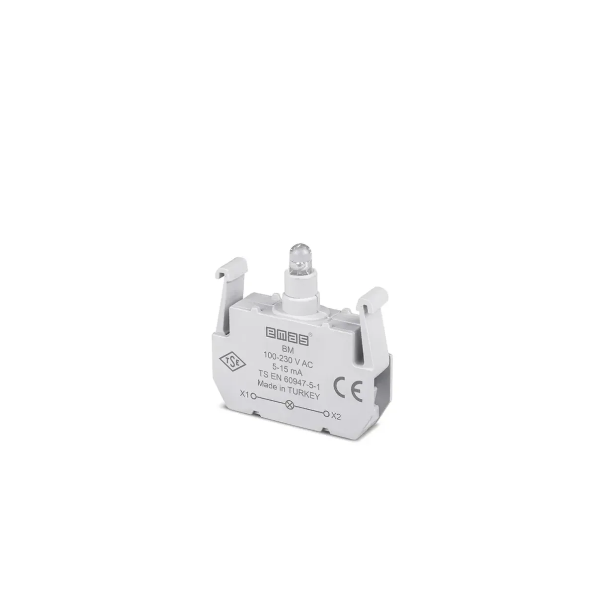 Emas B Serisi Yedek Mavi LED'li 100-230V AC Sinyal Blok BM