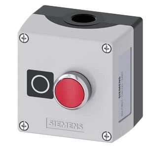 Siemens 3SU1851-0AC00-2AB1 Enclosed Control Push Button Metal sealed enclosure 1 red push button 1NC contact