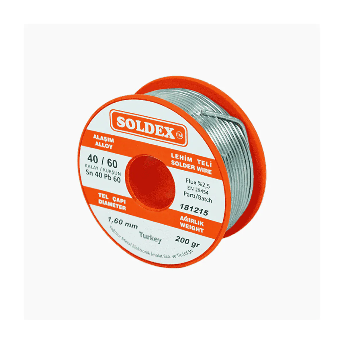 Soldex 40/60 1,60 mm lehim teli 200 gr makara