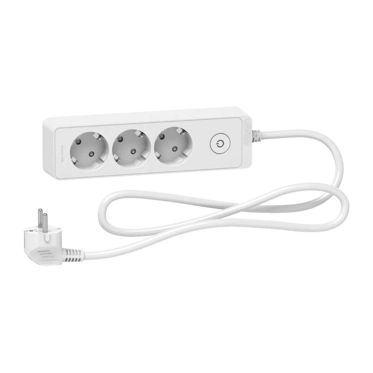 Schneider Electric ST9431W 3 Topraklı Prizli, 1,5mt, beyaz