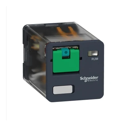 Schneider Electric RUMC21BD 2 kutuplu enversör kontak, üniversal röle, 24VDC — üretici katalog görseli