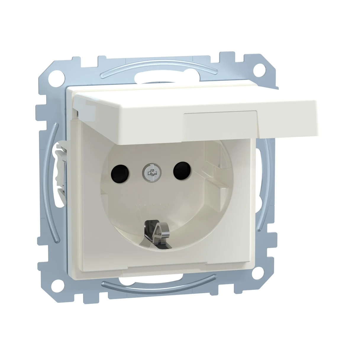 Schneider Electric MEG2310-0319 Grounded Socket with Cover, child-proof, System-M, White