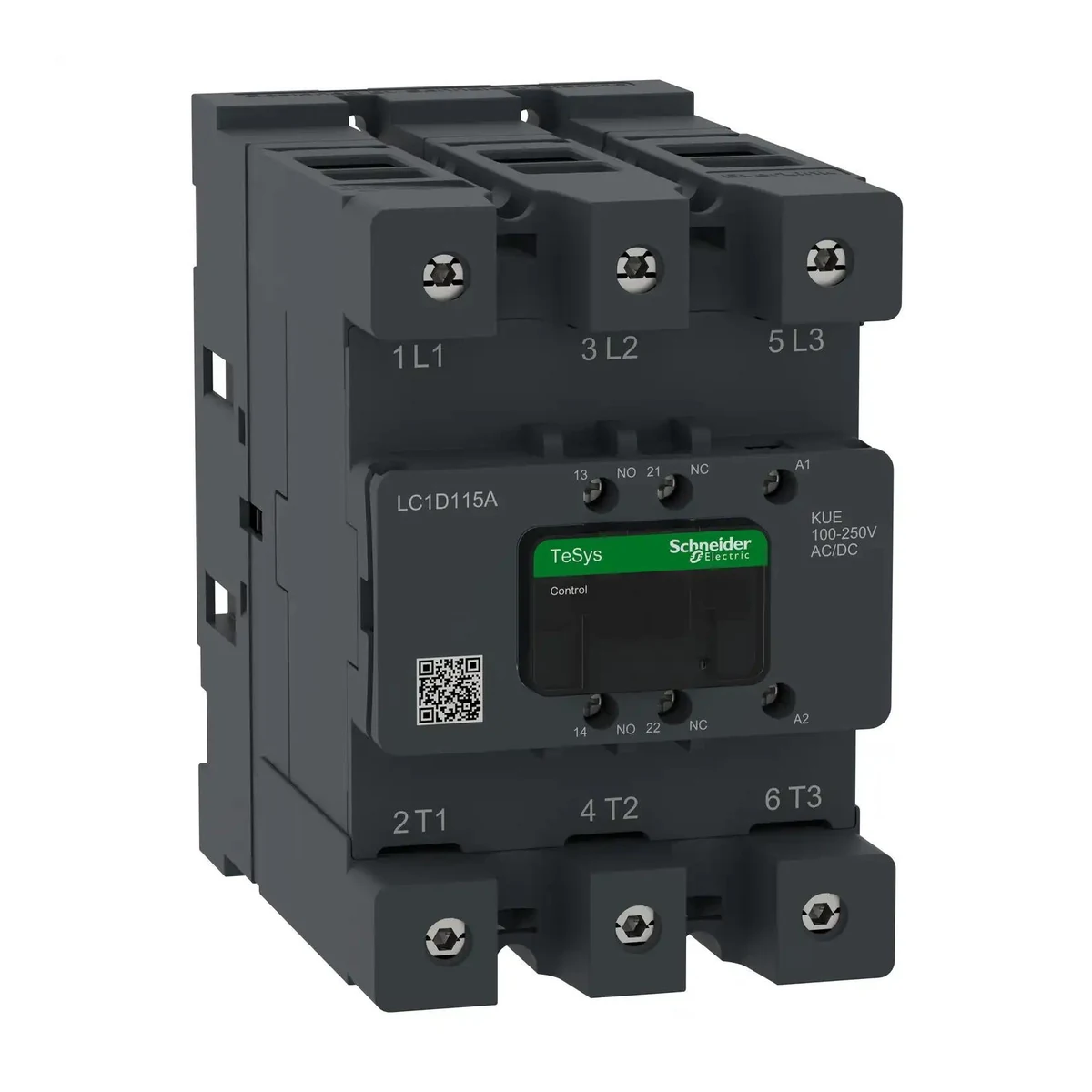 Schneider Electric LC1D115AKUE TeSys Deca Contactor 115A 3P 100-250V ACDC