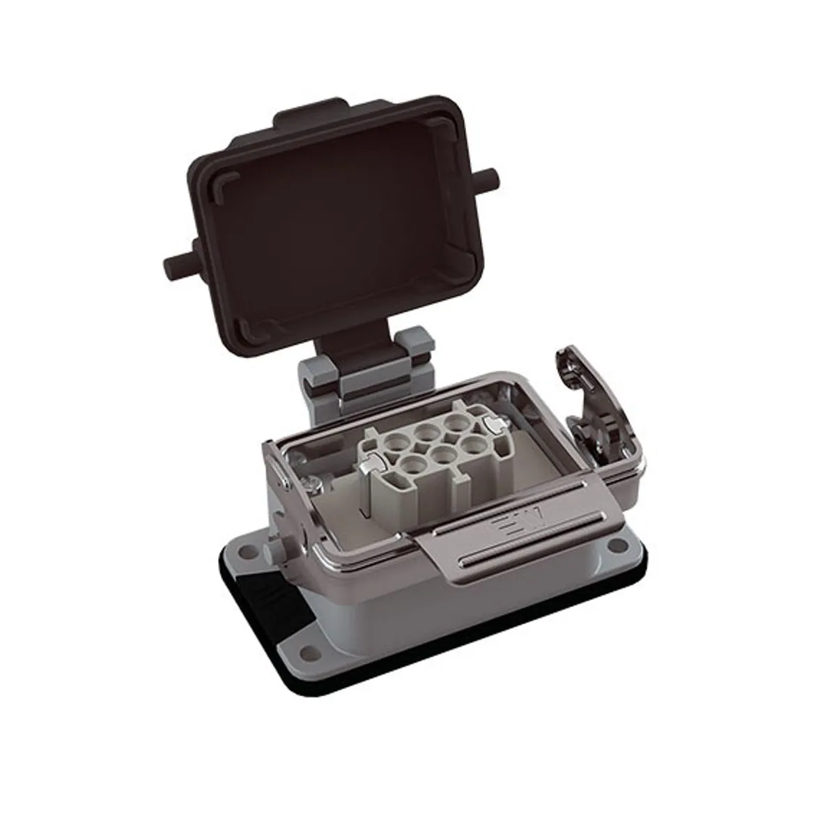 Mete Enerji 403700S 6x16A Multi Machine Socket Metal Latch Hinged Cover