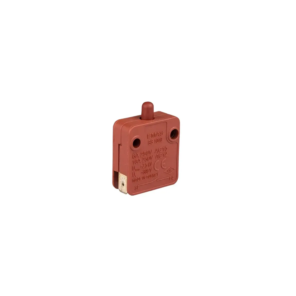 Emas Snap-Action 1NO Long Housing BS Series Push Button Switch BS1040