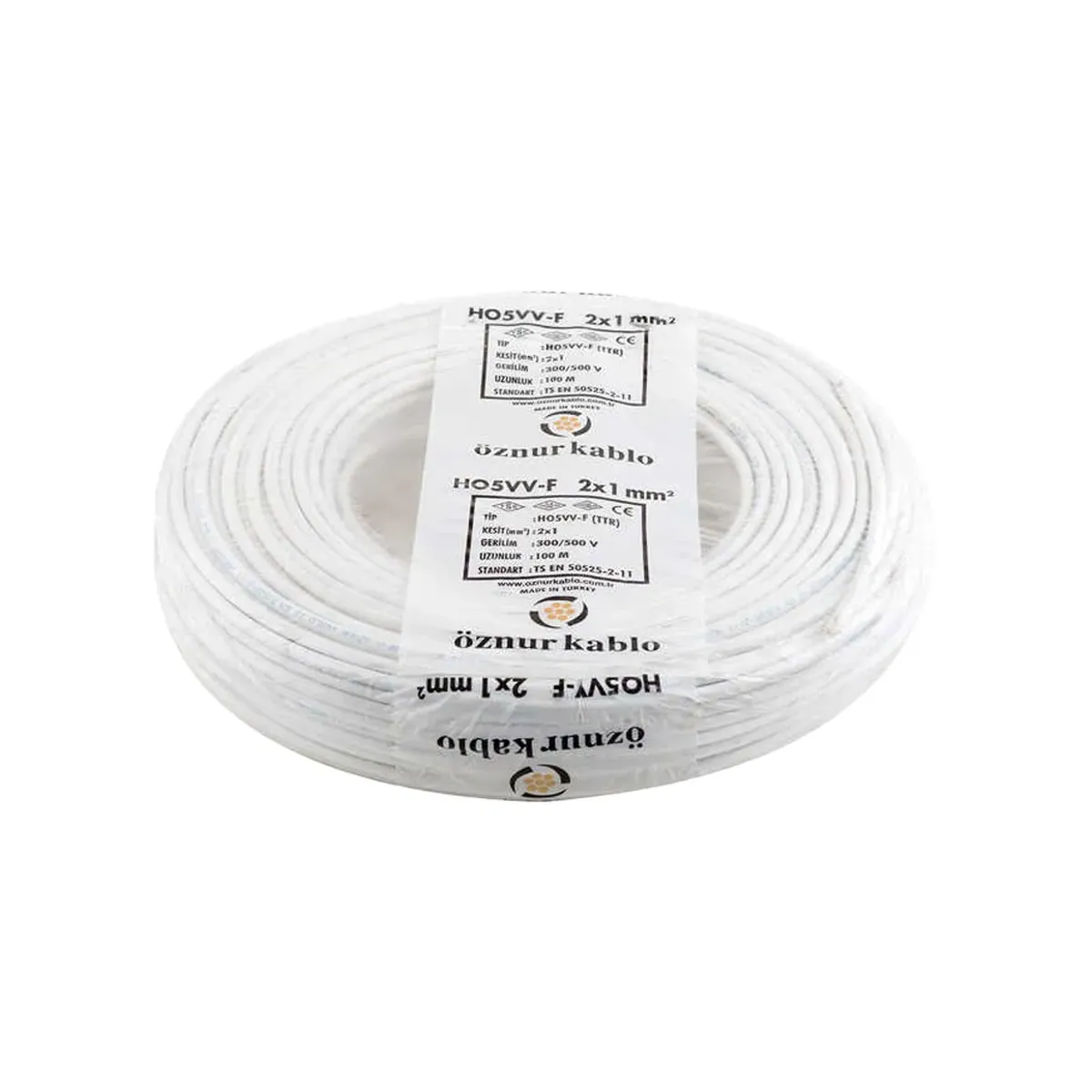 Öznur TTR 2x1 mm2 H05VV-F Beyaz Kablo