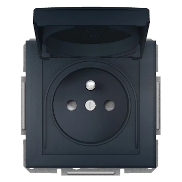 Schneider Electric EPH2800671 Asfora IP44 UPS Socket with Cover - Anthracite