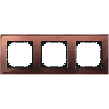 Schneider Electric 489315 M-Elegance glass three-gang frame, mahogany brown