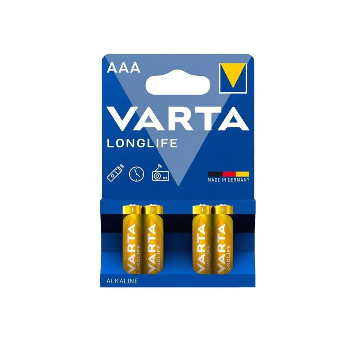 Varta AAA 1.5V Alkaline 4-Pack Longlife Slim Pencil Battery