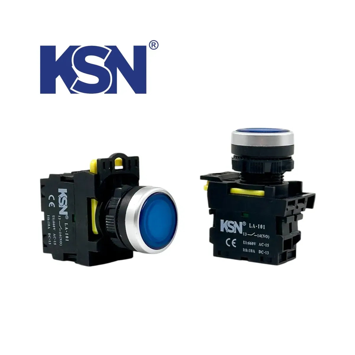 Işıklı Yaylı 1no Mavi Buton 220V AC/DC 22mm