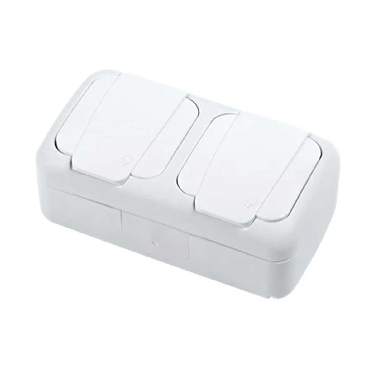Viko Palmiye Surface-Mounted White Horizontal Double Grounded Socket IP54