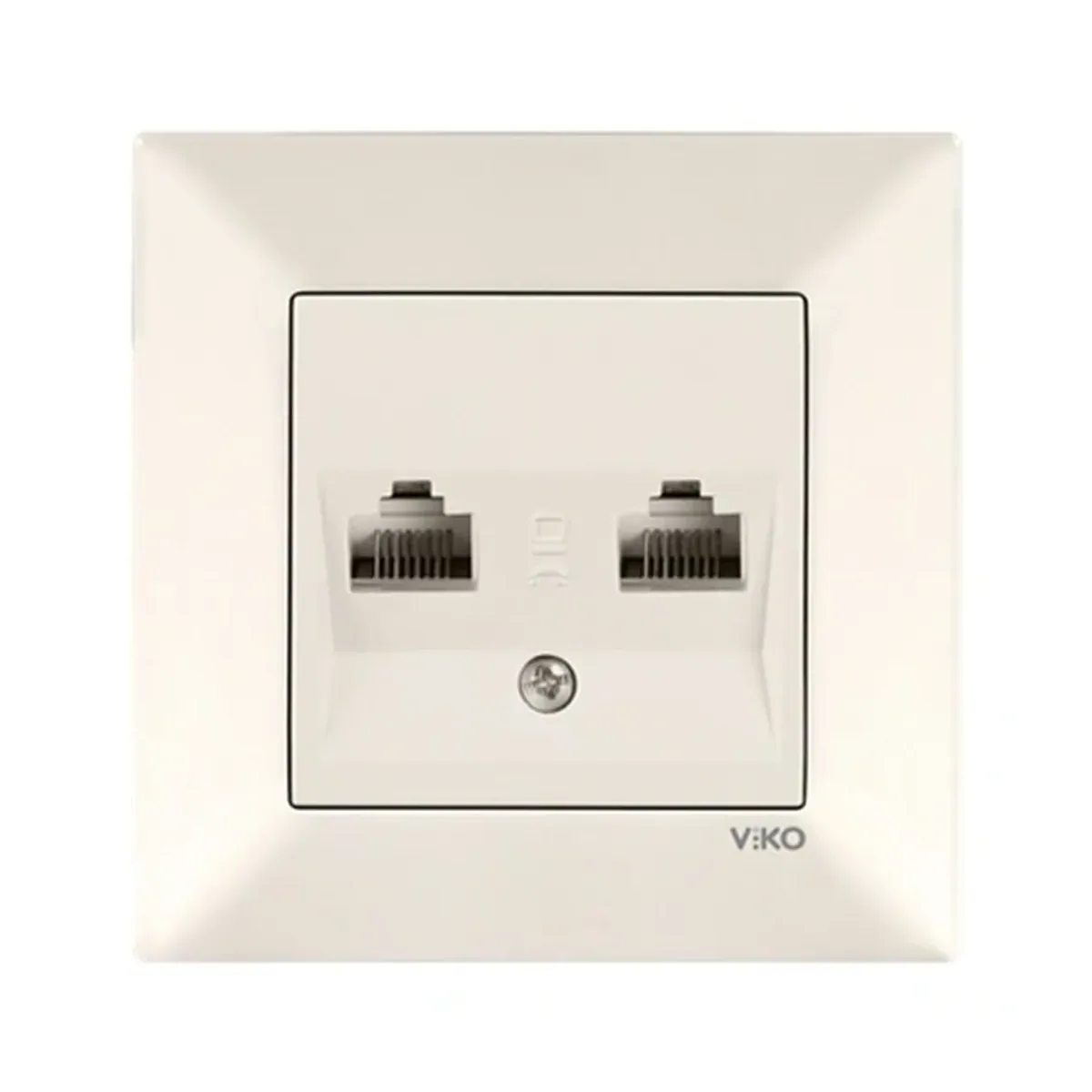 Viko Karre Meridian Double Cream Data-Numeris Telephone Socket (RJ45 CAT6 - RJ11)