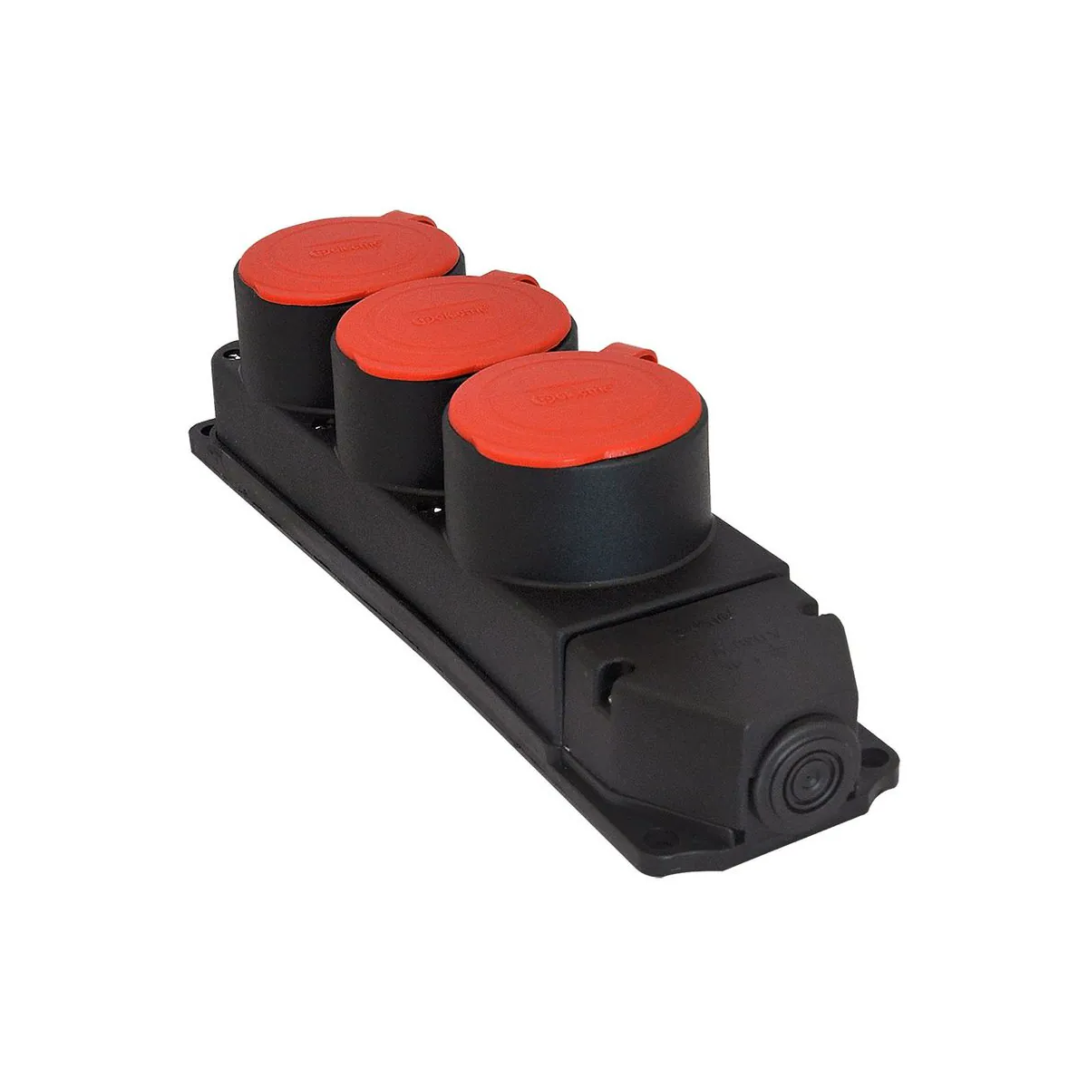 TP Elektrik 3104-308-0300 3x25A Rubber Triple Group Socket, IP 44, Black