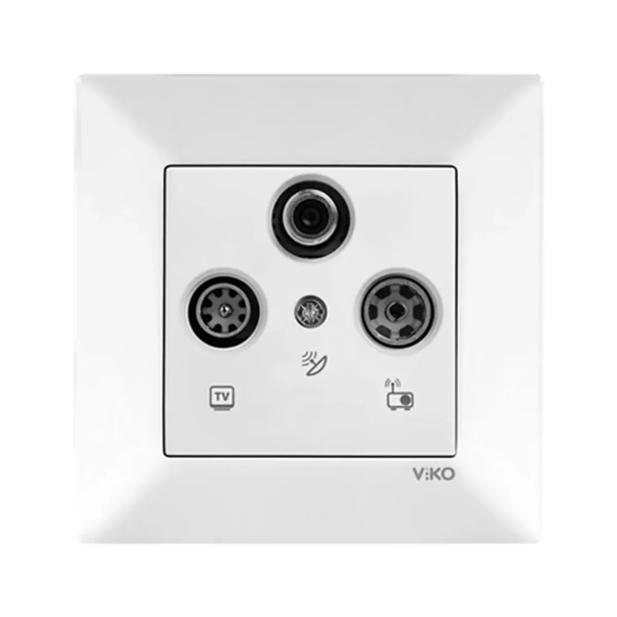 Viko Karre Meridian White Satellite Socket, Pass-Through (SAT-TV-RAD) 13dB