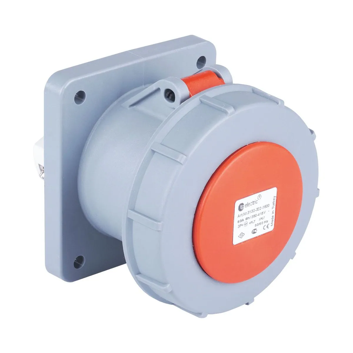 TP Elektrik 3138-322-1600 CEE 5x125A Machine Socket (Straight) (120x120), IP 67, 6h