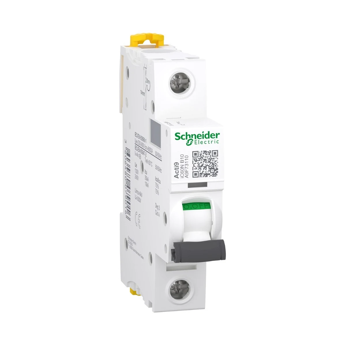 Schneider Electric A9F73110 Acti9 iC60N 1P 10A, 6kA B-Curve MCB