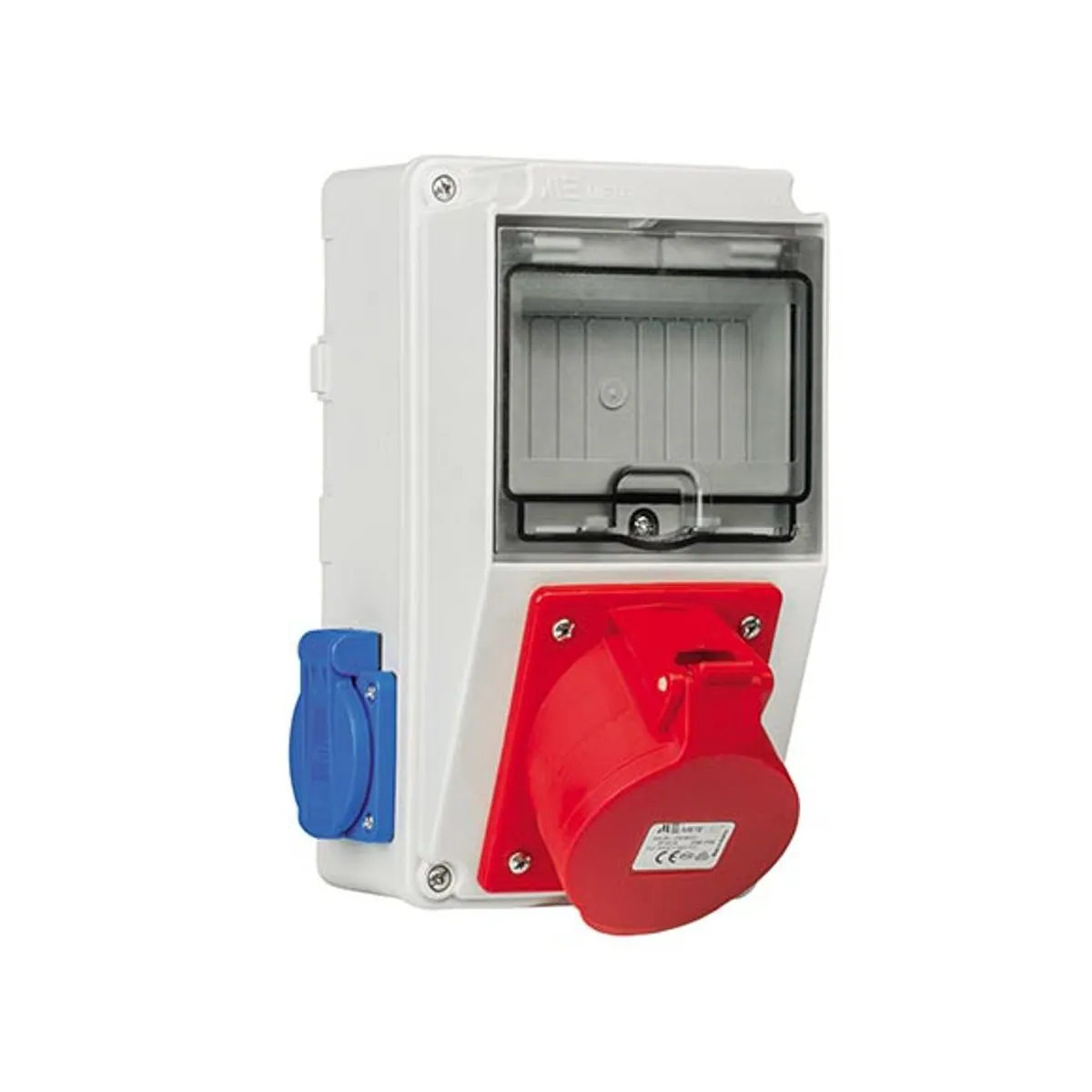 Mete Enerji 70025050B003 1 pcs 4x16A IP44 Angled Machine Socket on Front + 2 pcs 1x16A IP44 Panel Socket on Side