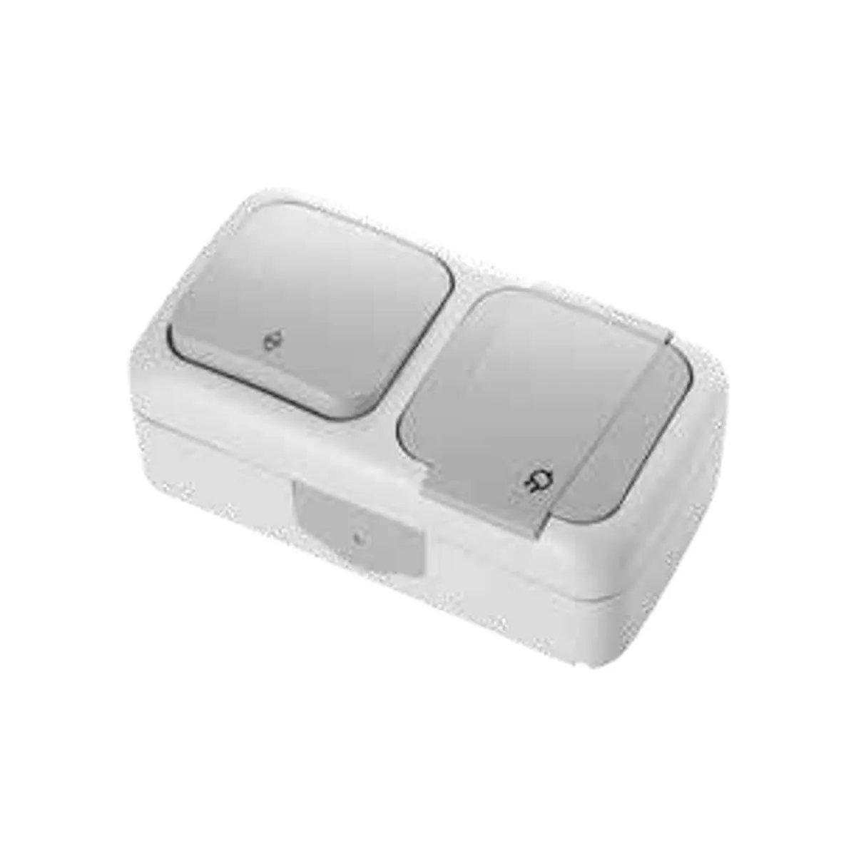 Viko 90555184 Palmiye Black Horizontal Two-Way Switch + Grounded Socket IP54