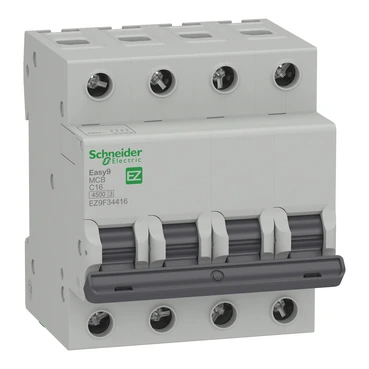 Schneider Electric EZ9F34416 Easy9 4P 16A, 4,5kA C Eğrisi Otomat