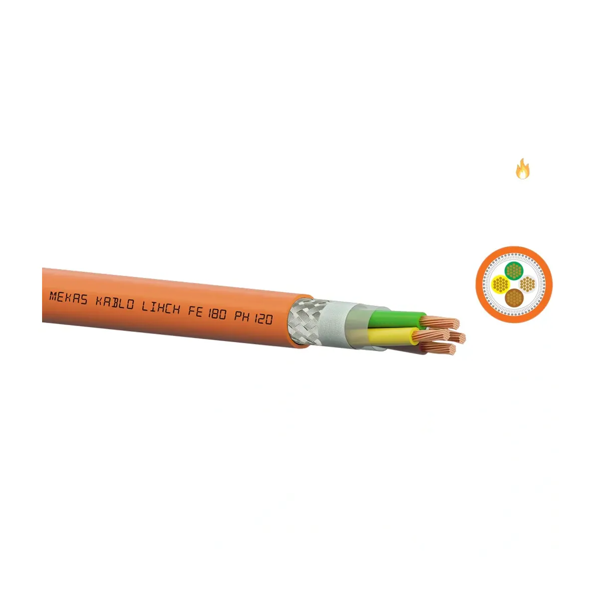 Mekas 4x0,75mm2 LIHCH Halojen Free Yangına Dayanıklı Sinyal Kablosu FE180/PH120