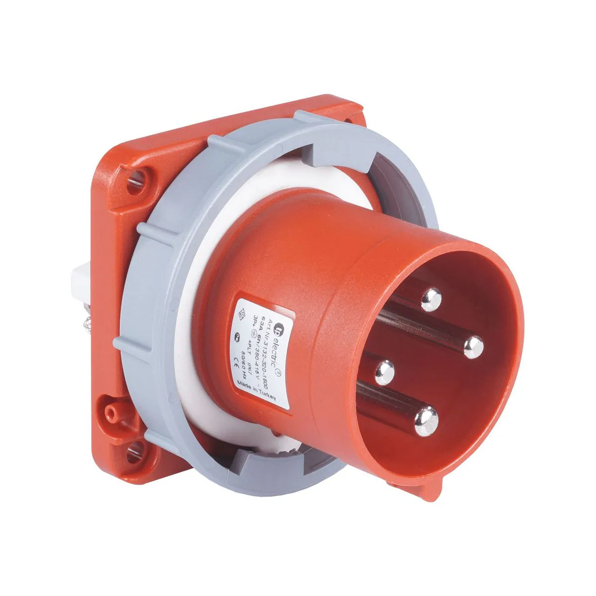 TP Elektrik 3137-320-1600 CEE 4x125A Makine Fişi (düz) (120x120), IP 67, 6h