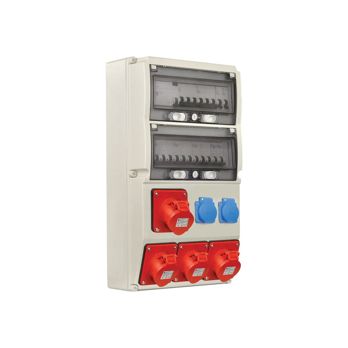 TP Elektrik 3379-002-5272 300x540 Priz Montajlı Kombinasyon Kutusu, 5x16A ve 5x32A ve 1x16A Prizli, Sigortalı, Kaçak Akımlı, Kablajlı, IP 66