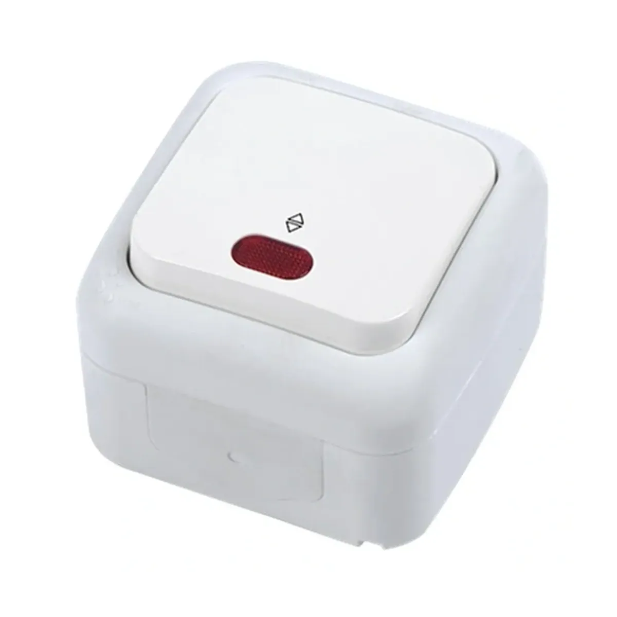 Viko Palmiye Surface-Mounted White Illuminated Two-Way Switch IP54