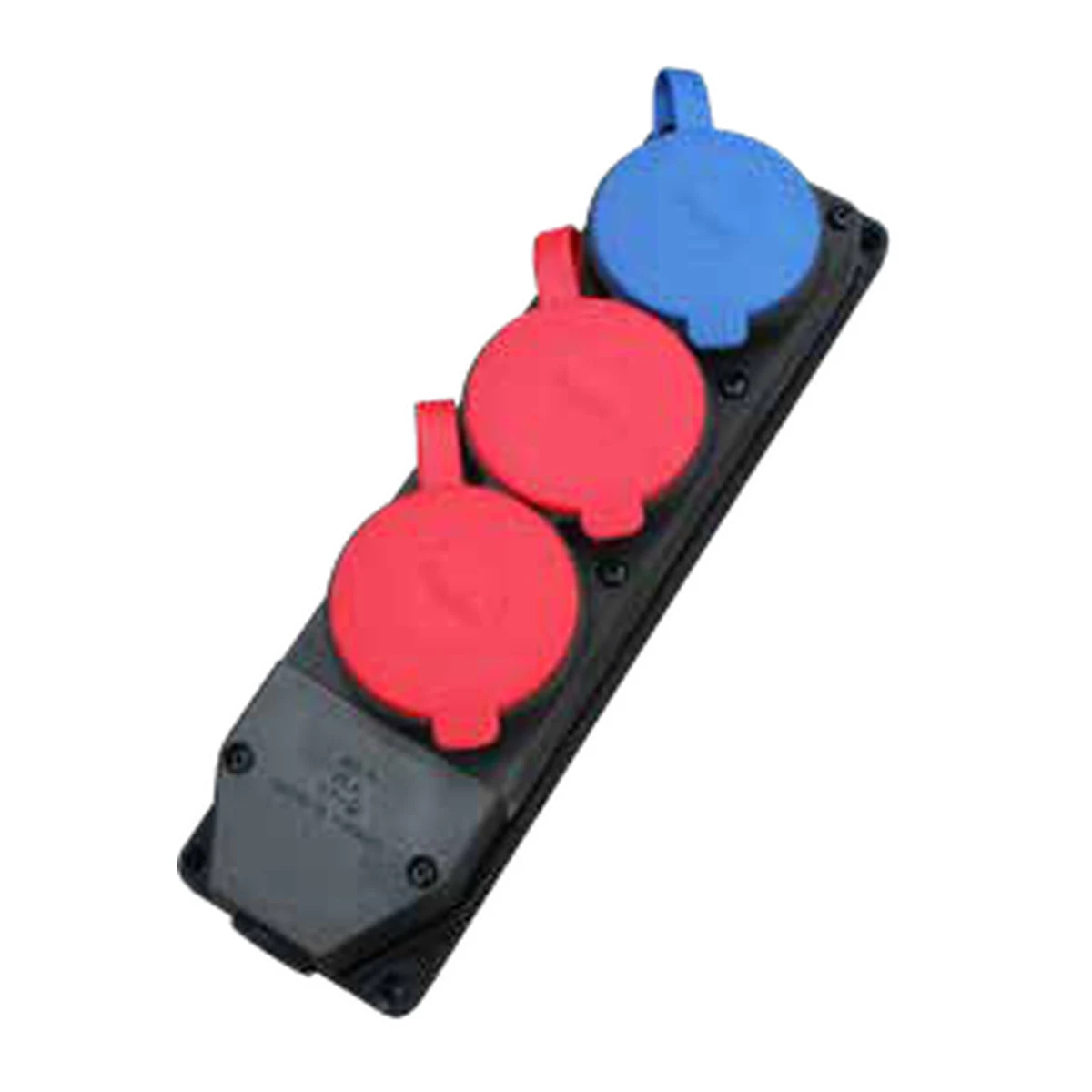 Bylion 950-006-0007 2T1M Three-Phase Triple Group Socket IP44 Black