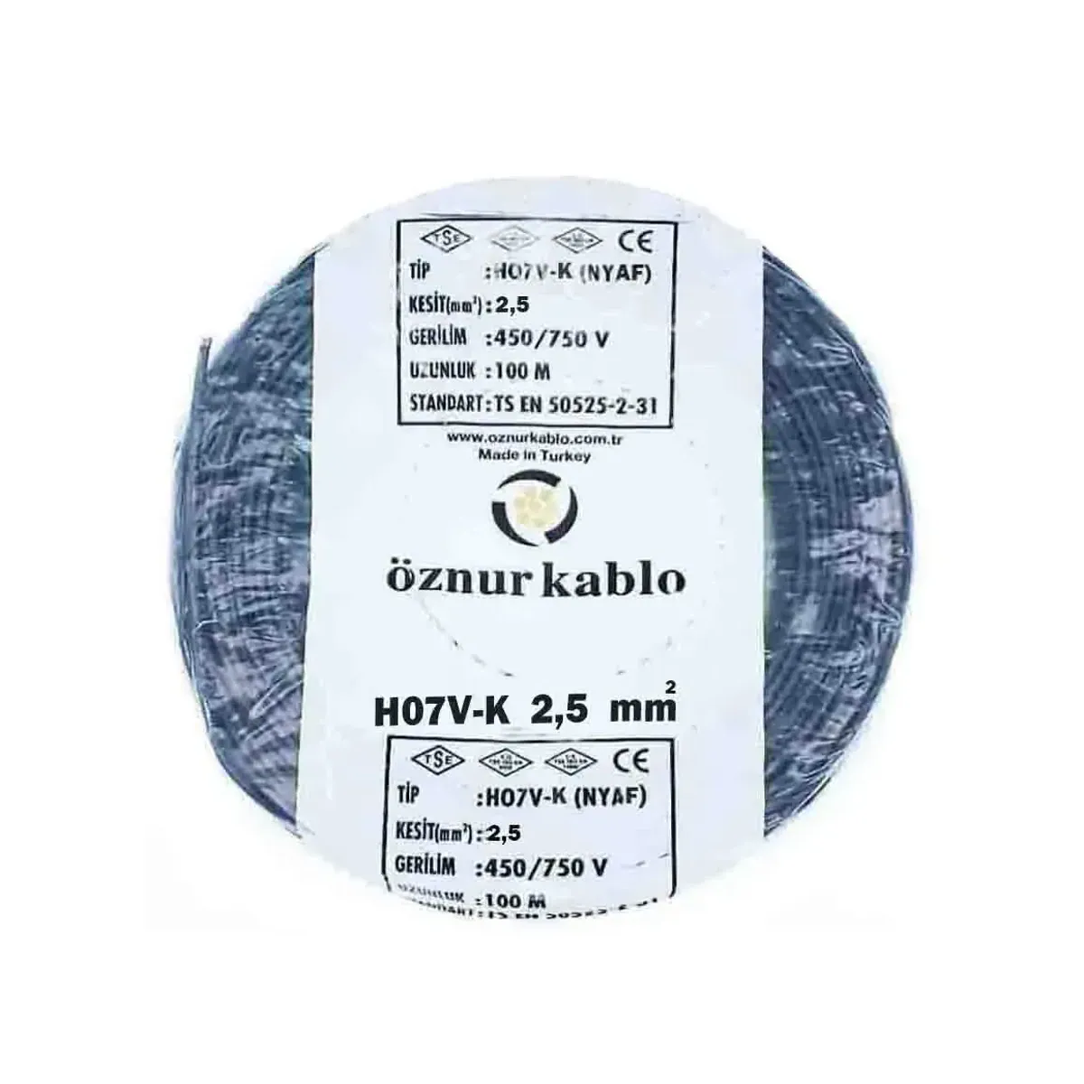 Öznur NYAF 1x2.5 mm2 H07V-K Black Cable