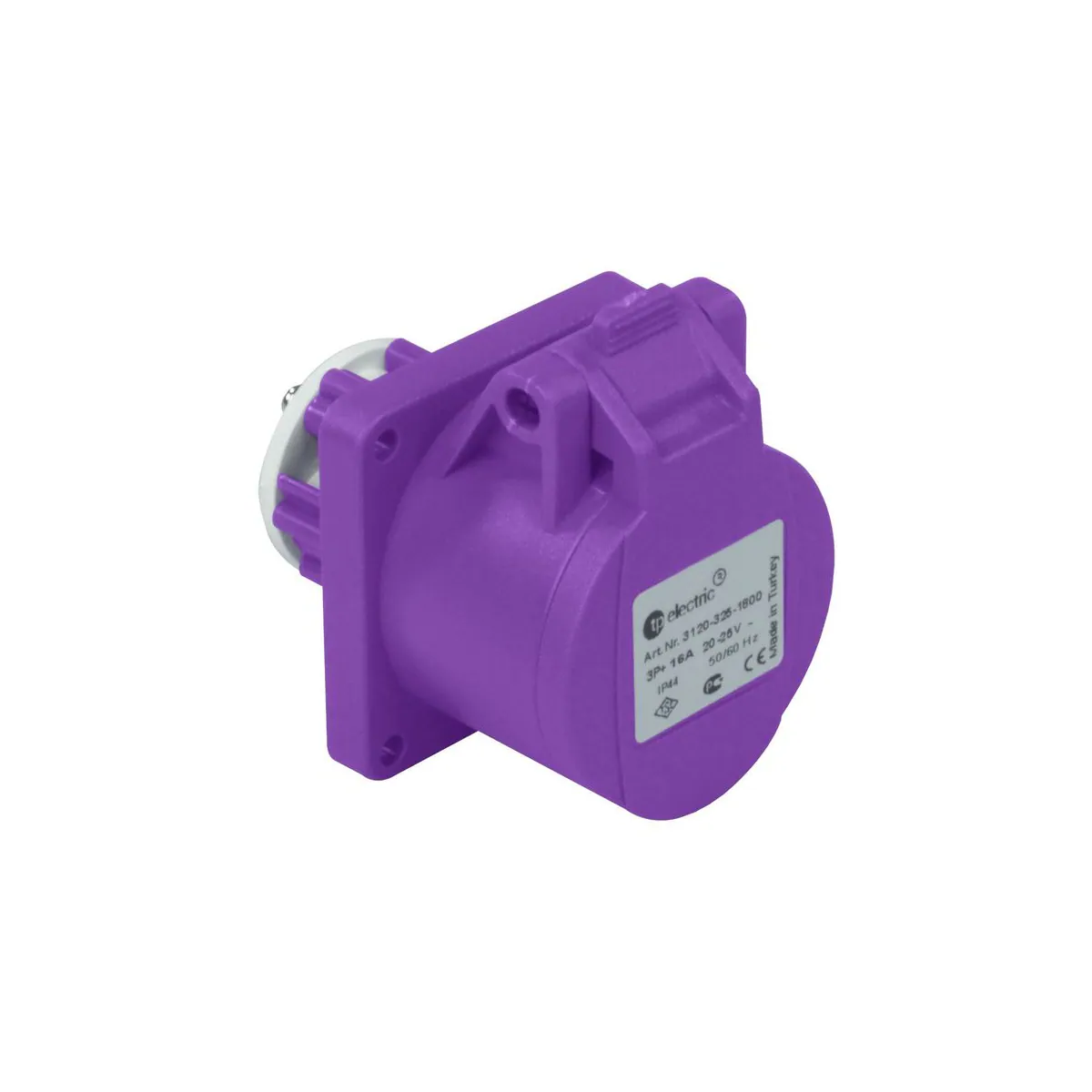 TP Elektrik 3118-325-1100-4h CEE 2x16A Machine Socket (straight) (55x55) one-piece, IP 44, 4h