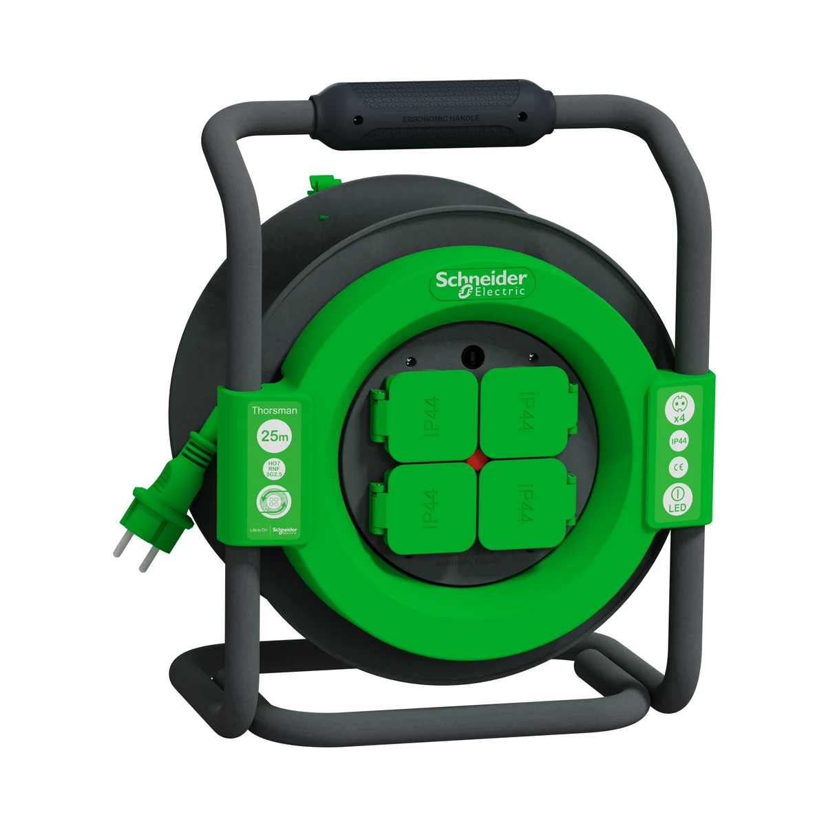 Schneider Electric IMT33148 Cable Reel Pro, IP44, IK08, HO7RNF 3G2.5 25mt with cable, grounded