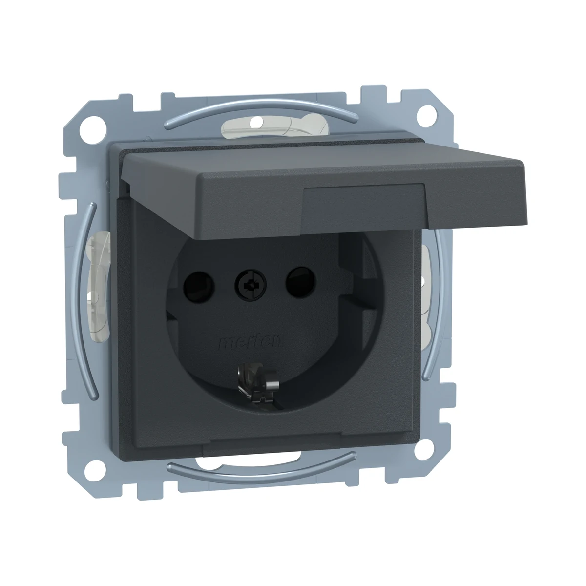 Schneider Electric MEG2310-0460 Kapaklı topraklı priz, çocuk kor.,Alüminyum,M-Plan/M-Elegance çerçeveler için — temsili aile görseli; referans ürünün rengi farklıdır