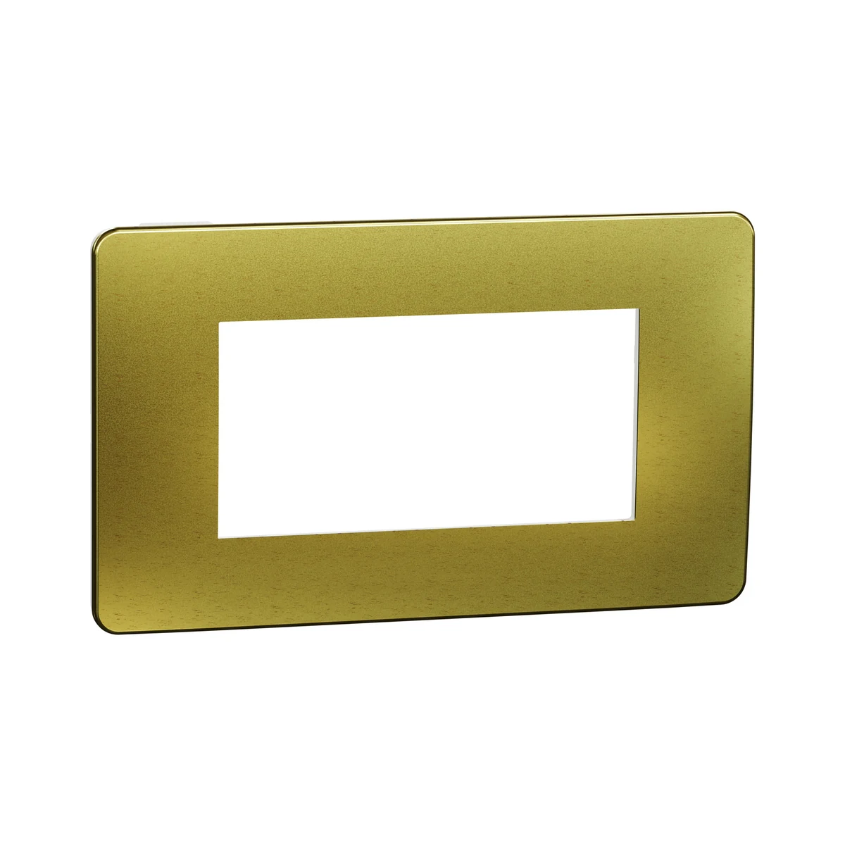 Schneider Electric NU270459M Yeni Unica, Studio Metal 4-Module Frame, Gold/White