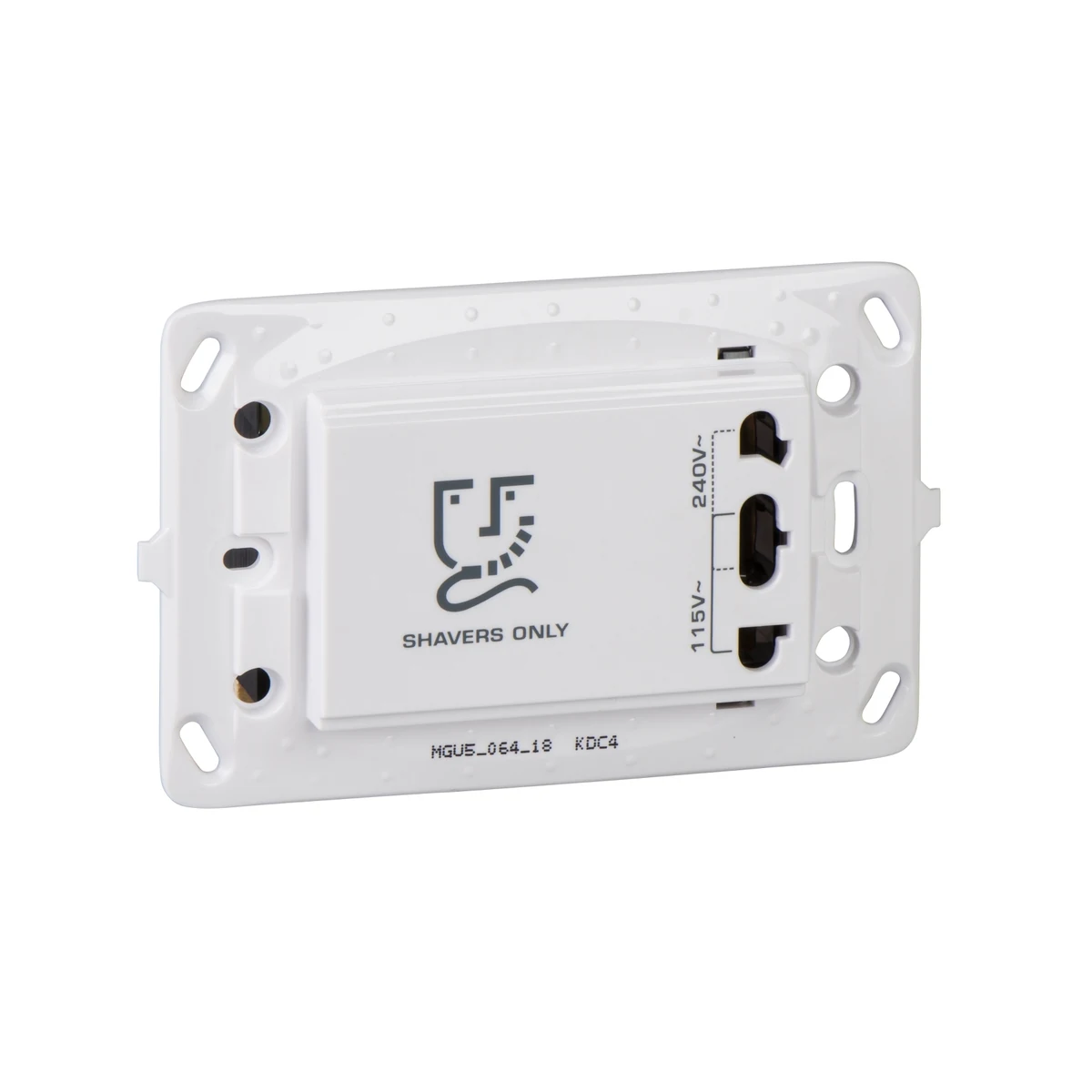 Schneider Electric MGU5.064.18 Shaver Socket with Eski Unica Mounting Plate 3 module, White