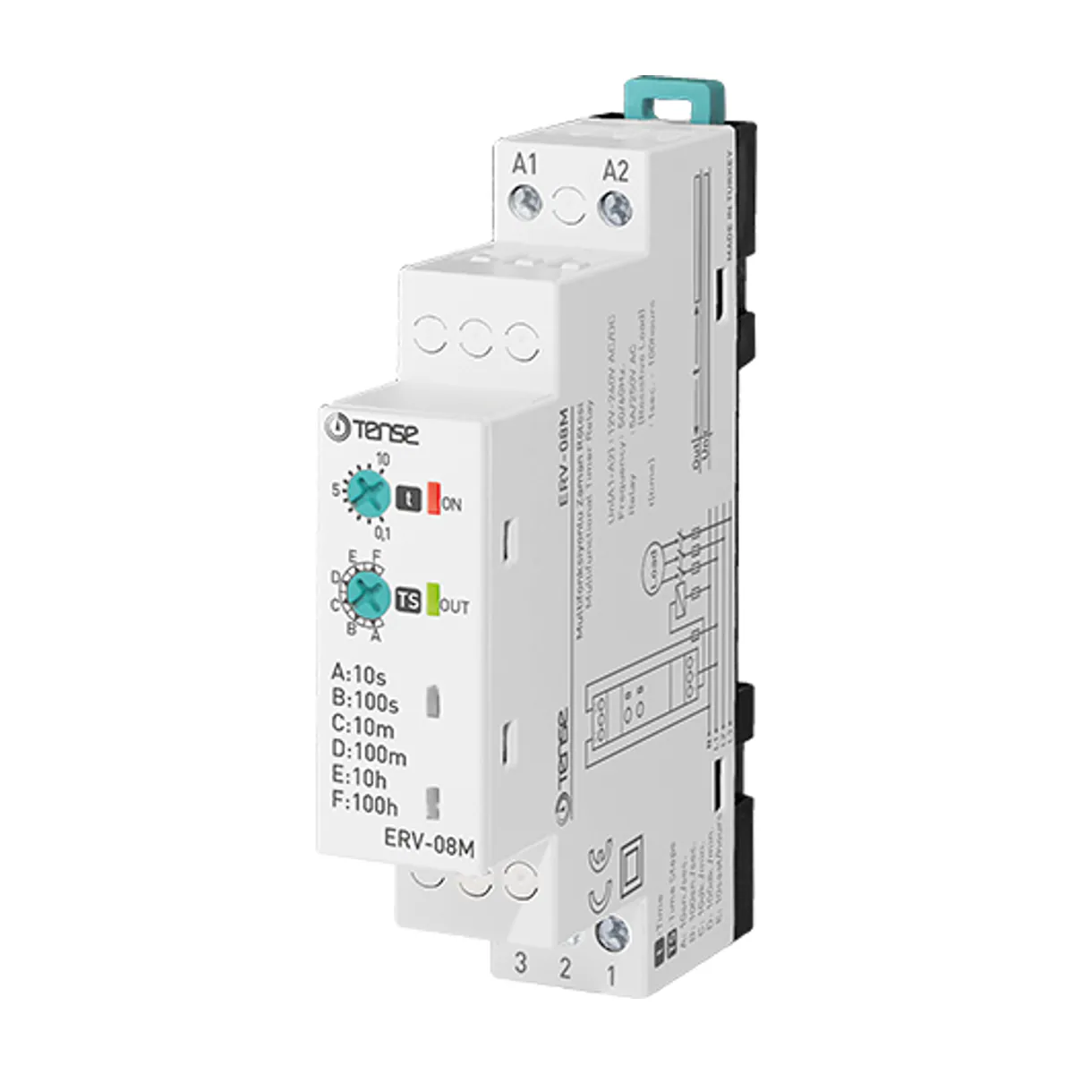 Tense ERV-08M Multifunction Timer Relay, V-Otomat DIN