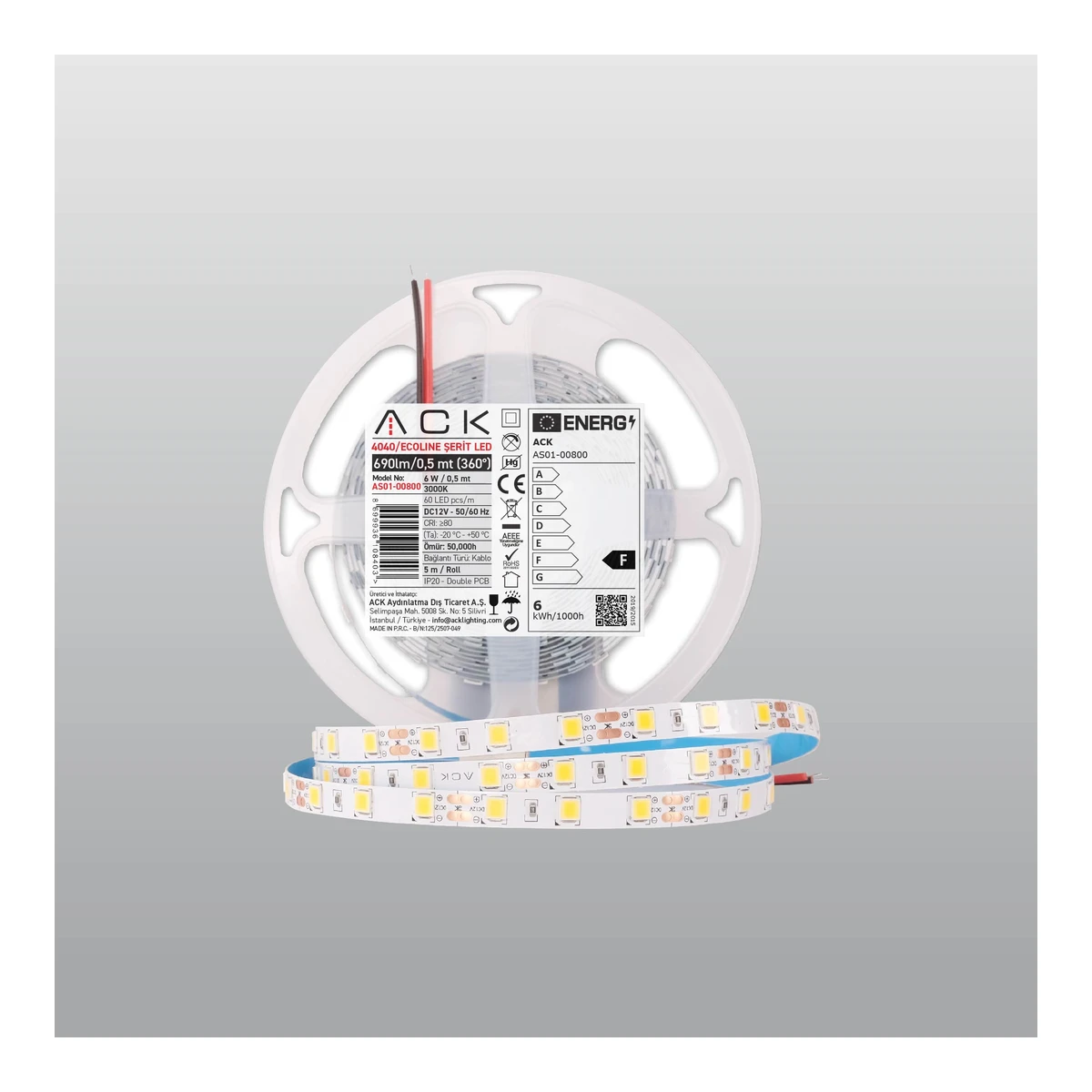 ACK AS01-00805 LED Şerit Yeşil/Green — temsili üretici aile görseli
