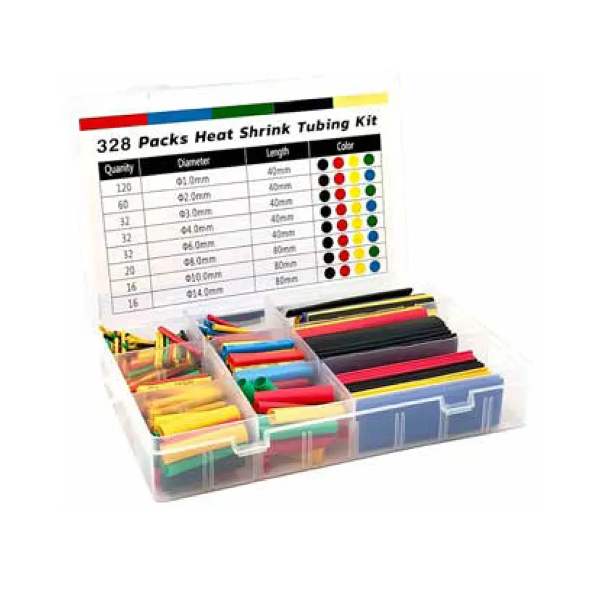 Colored Heat-Shrink Sleeve Set 328 Pieces HWA-274/1