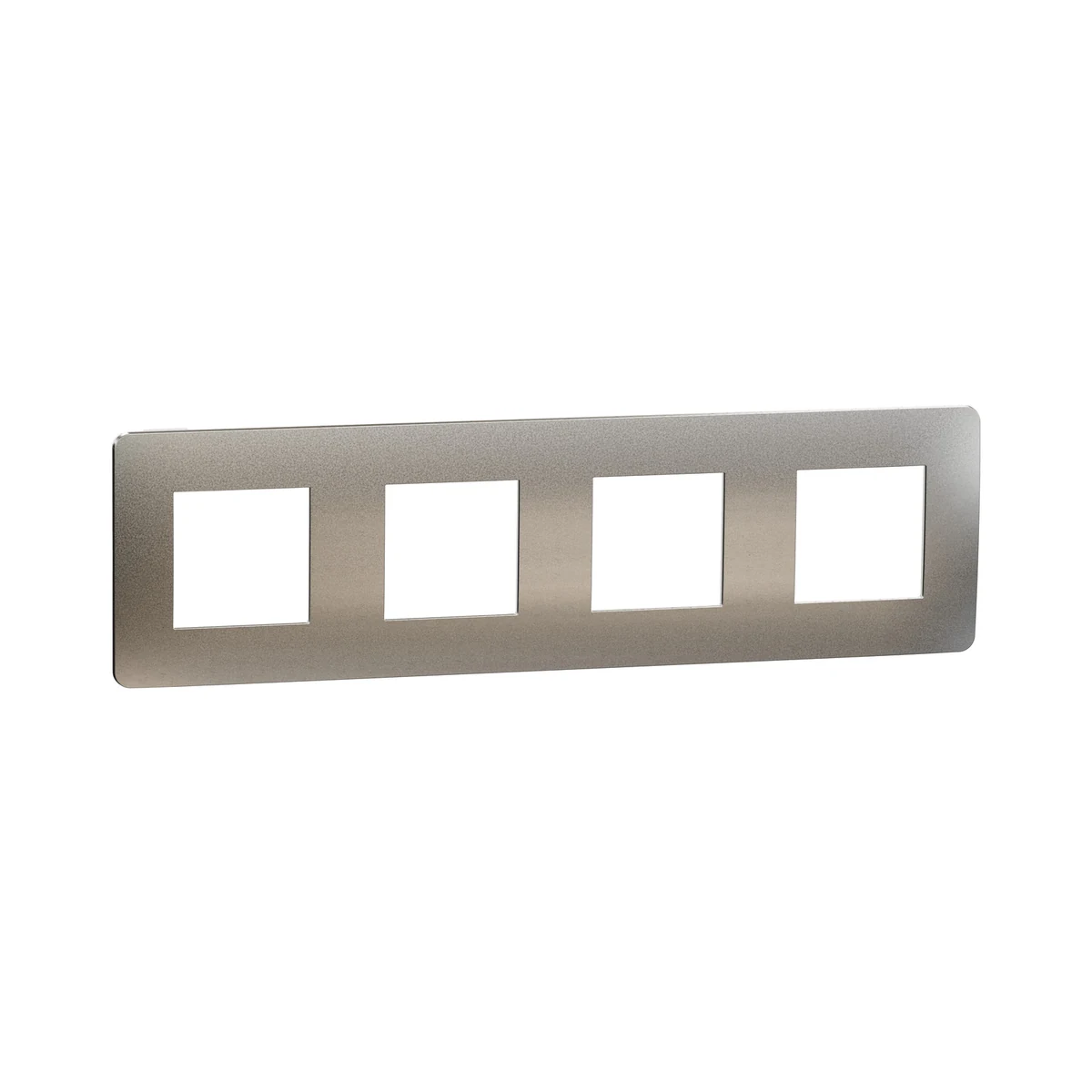 Schneider Electric NU280855M Yeni Unica, Studio Metal 4-Gang Frame, White Aluminum/White