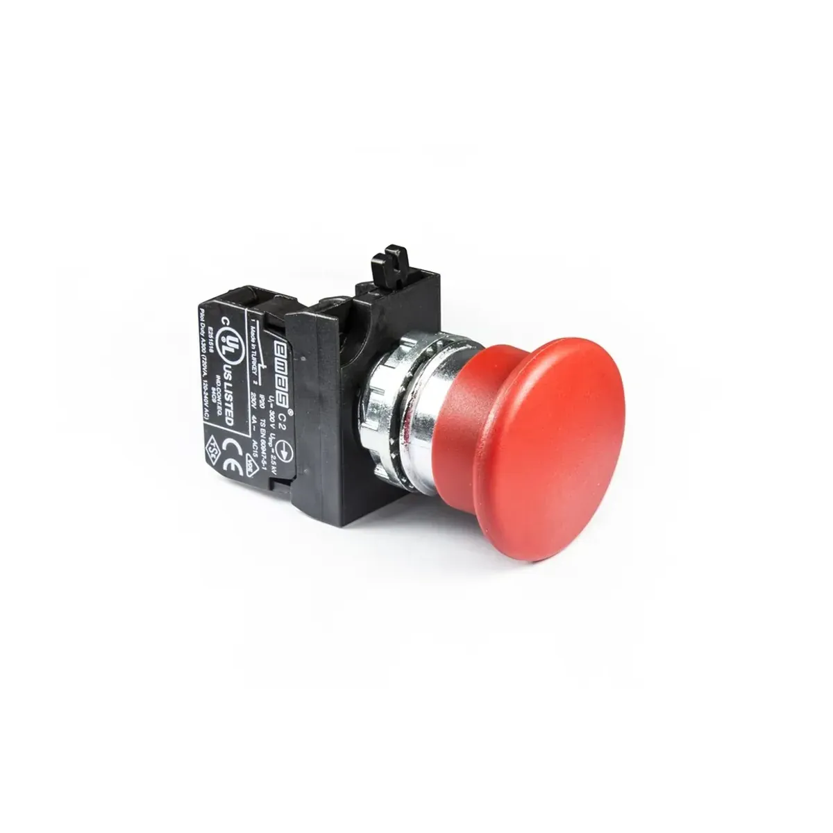 Emas CM Serisi Metal Mantar Yaylı Tip Kırmızı Buton 1NC 22mm IP65