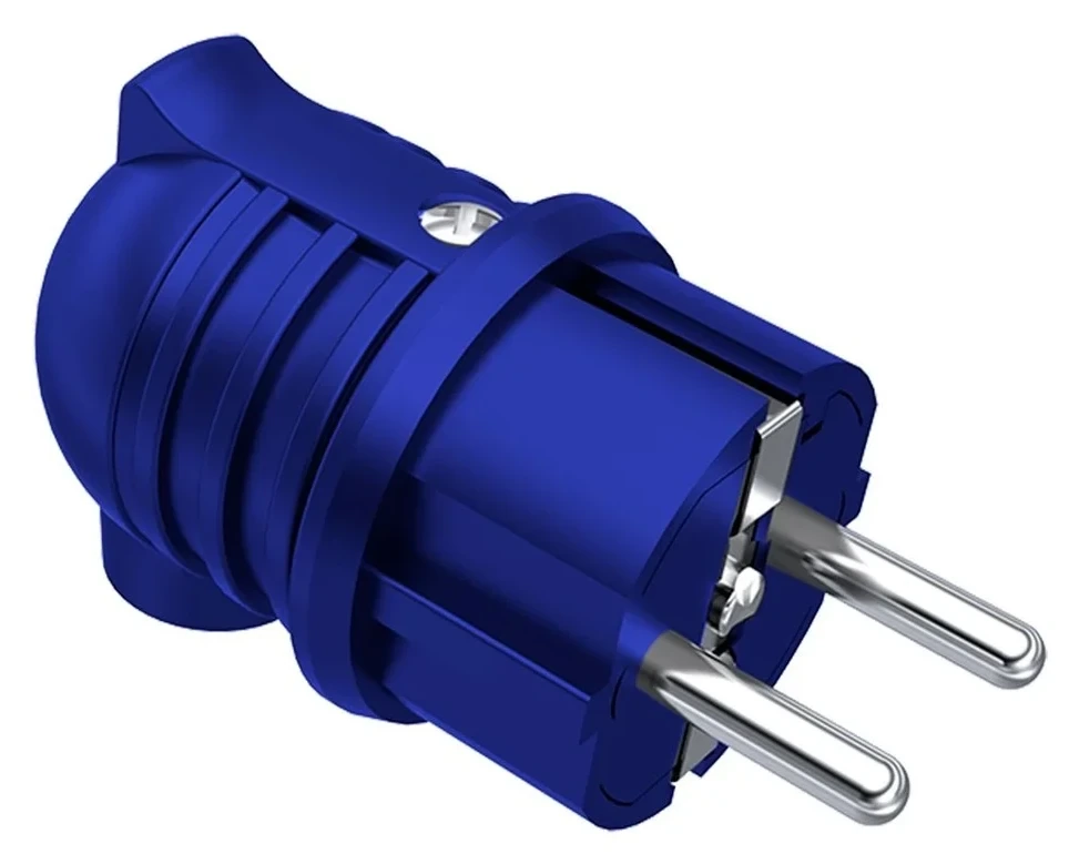 Bemis BY2-1402-2042 Plastic UPS Angled Plug (Blue) 16 A 2P+E IP44