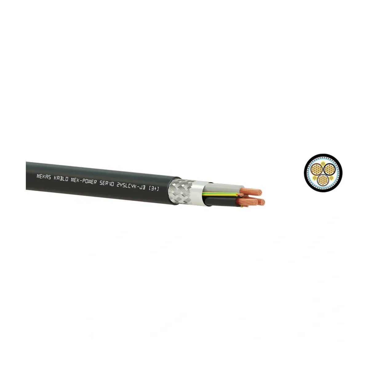 Mekas 2YSLCYK-J 4x6 mm2 Shielded Servo Motor Power Cable