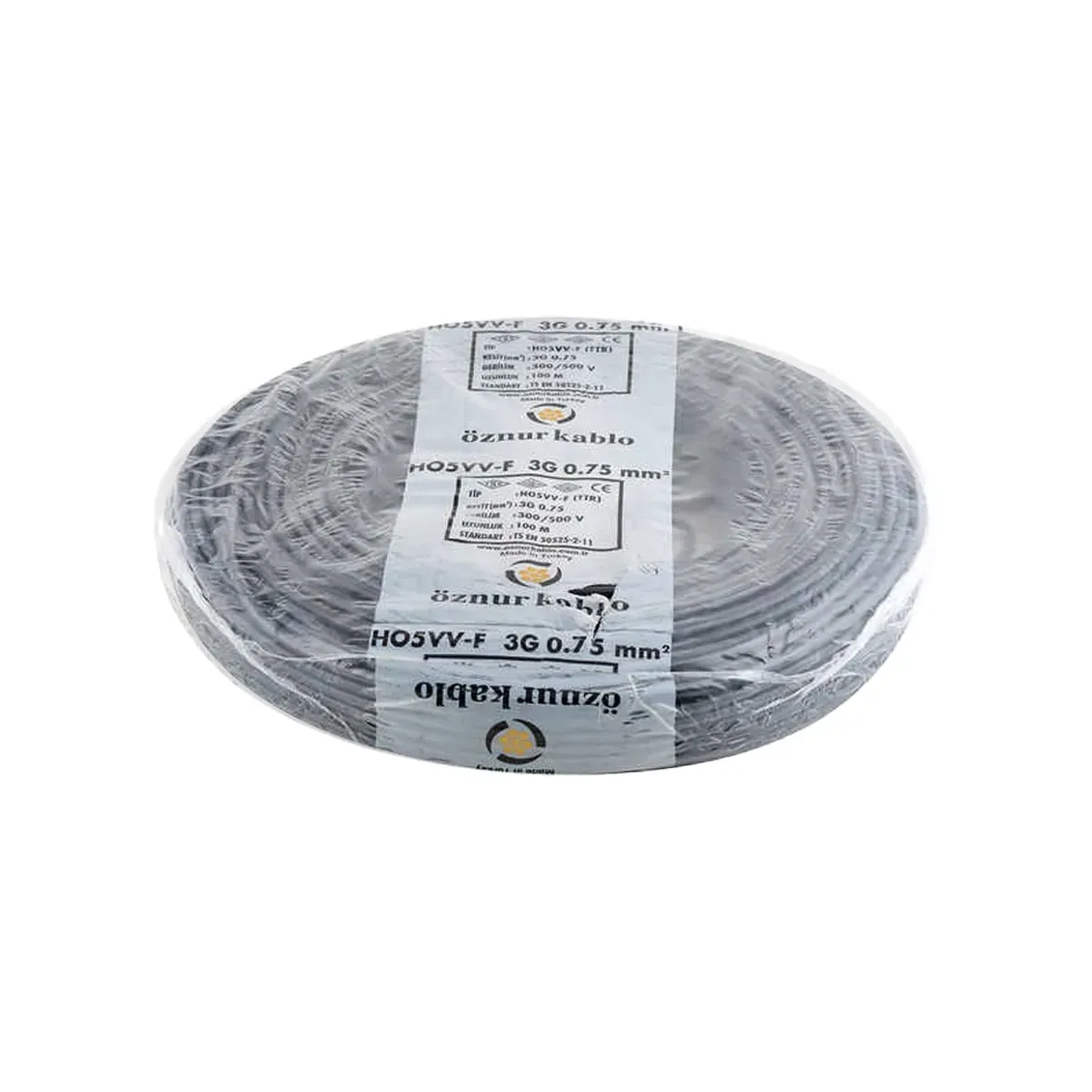 Öznur TTR 3x0.75 mm2 H05VV-F Black Cable