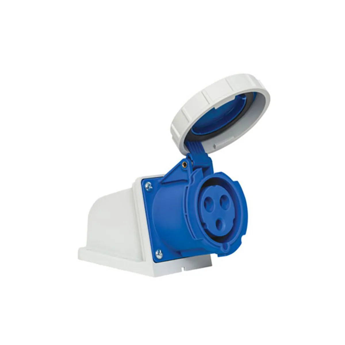 PCE 406612V 3x32A Wall Socket Angled Housing IP67 Screw-Type