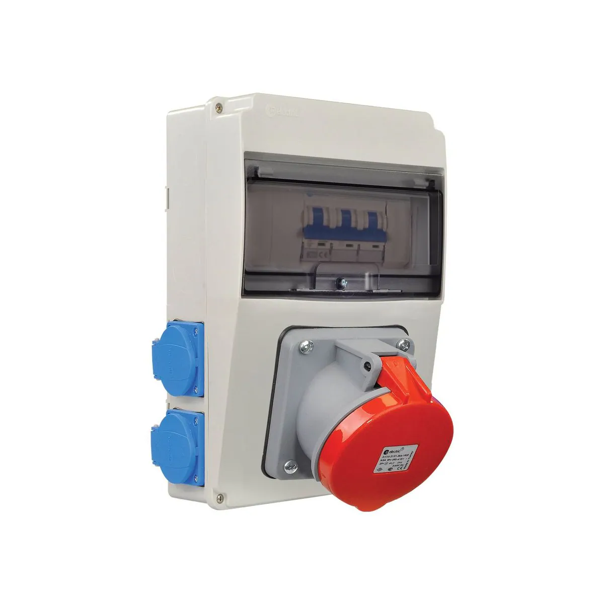 TP Elektrik 3399-004-3302 170x240 Combination Box with Mounted Socket, with 5x63A and 1x16A Sockets, Fused, RCD-Protected, Pre-Wired