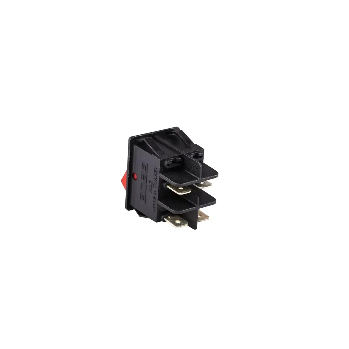 Emas A12 Series 30x22mm Black Housing 1NO+1NO Non-Illuminated Terminal (0-I) Printed Red Switch