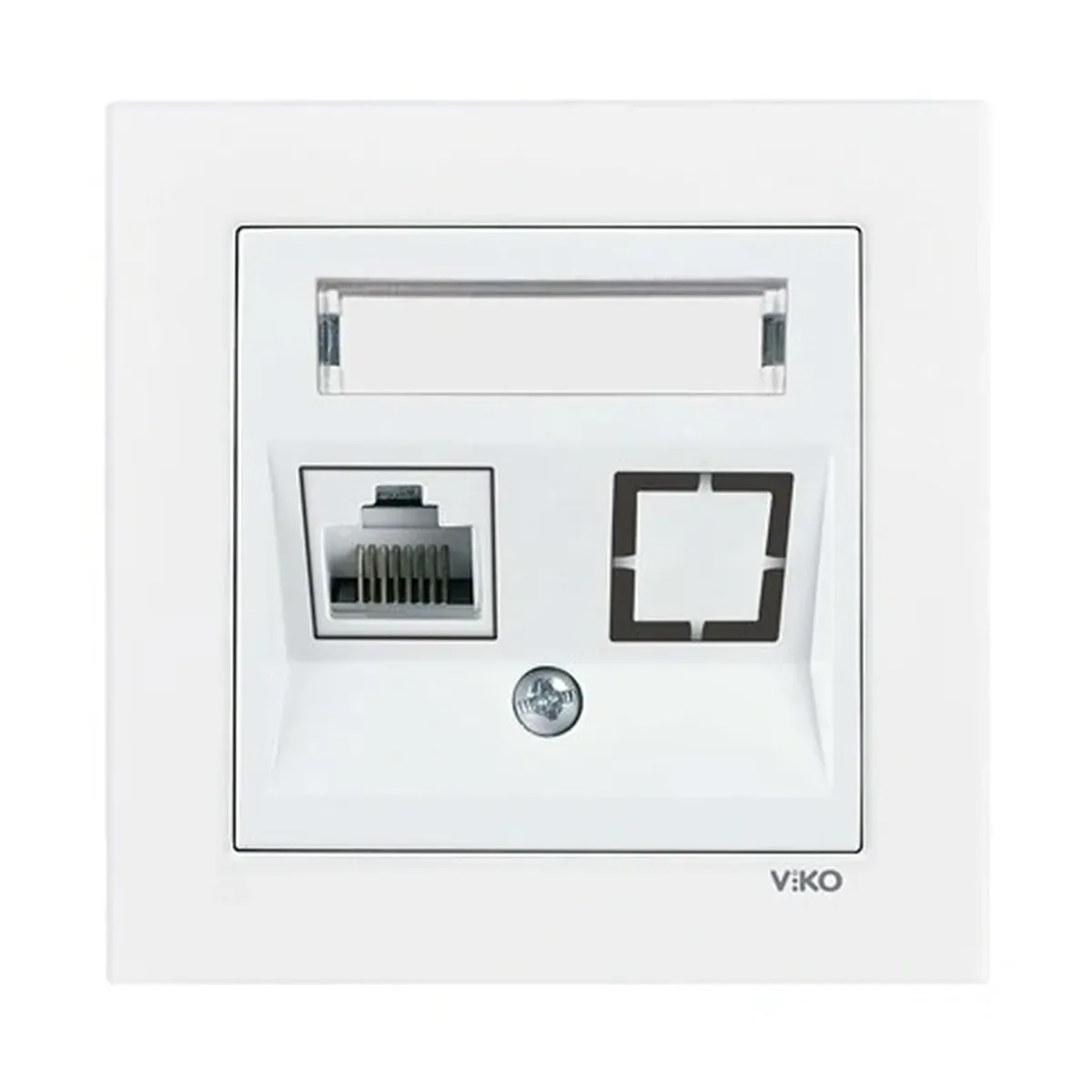 Viko Karre 55 Single Labeled White Data Socket (RJ45 CAT5E)
