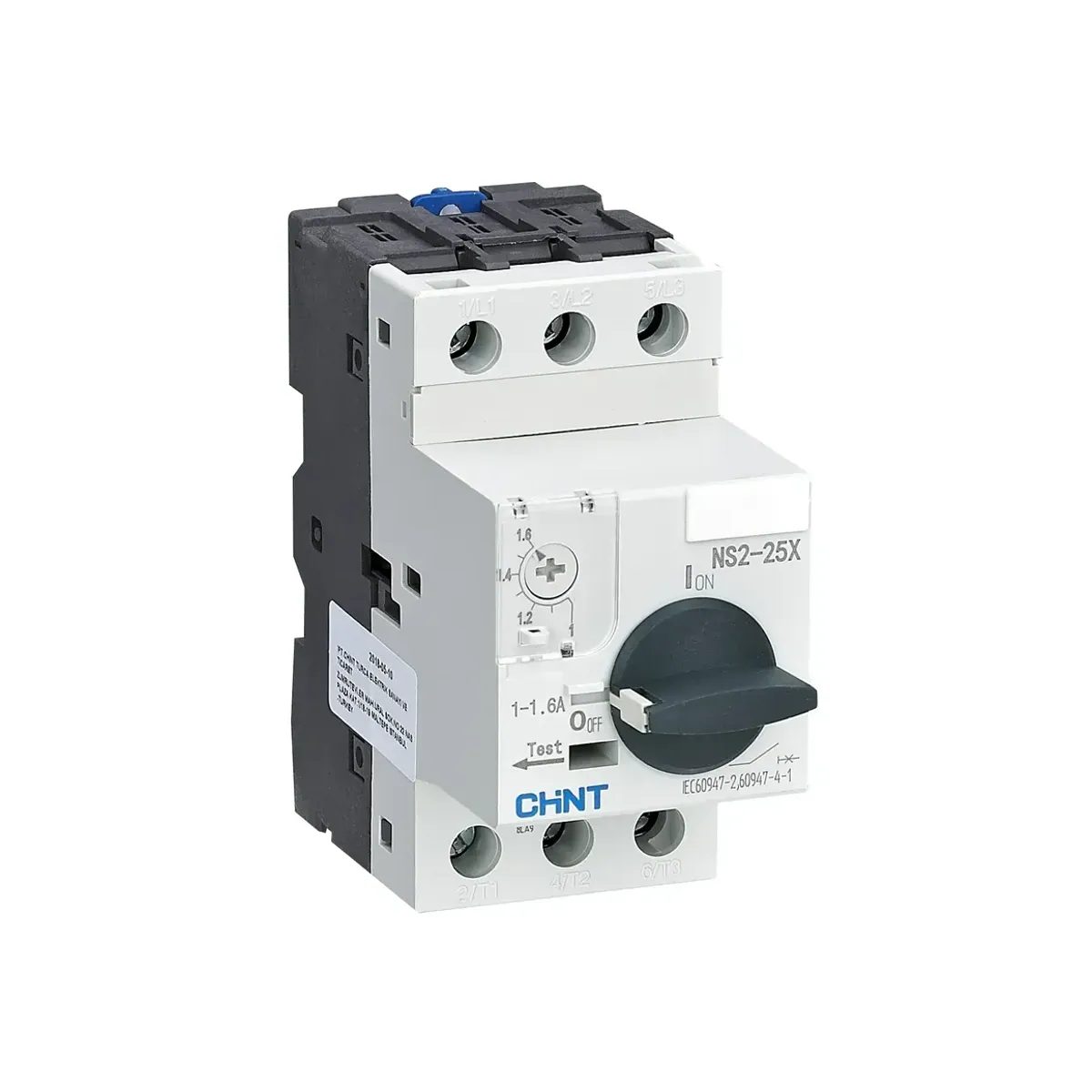 Chint NS2X Series 3-Pole 1-1.6A Thermal-Magnetic 220V AC Motor Protection Switch NS2-25X